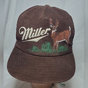 Miller Vtg 1980's Corduroy Spartan Specialties Snapback Buck Deer Hat